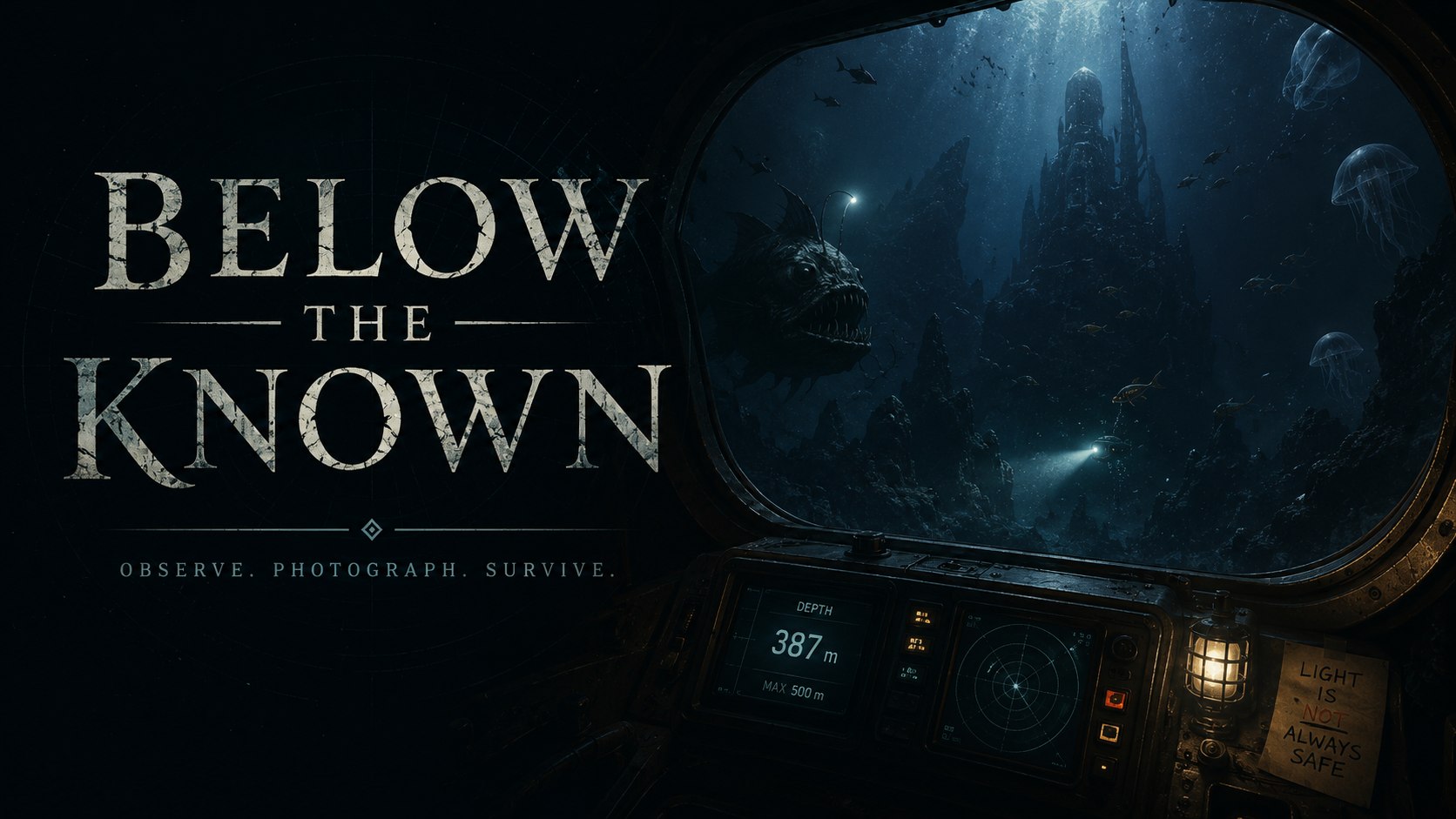 Below the Known deep-sea game artwork showing an ocean trench through a submarine porthole